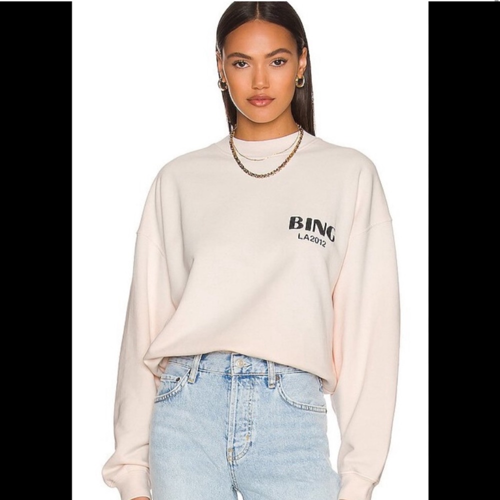 Anine Bing sweatshirt- size large. Very light pink, good condition.